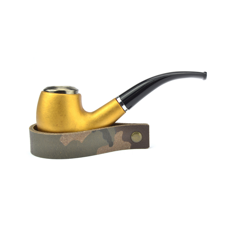 Ständer für Tabakpfeife aus echtem Leder mit Camouflage Print