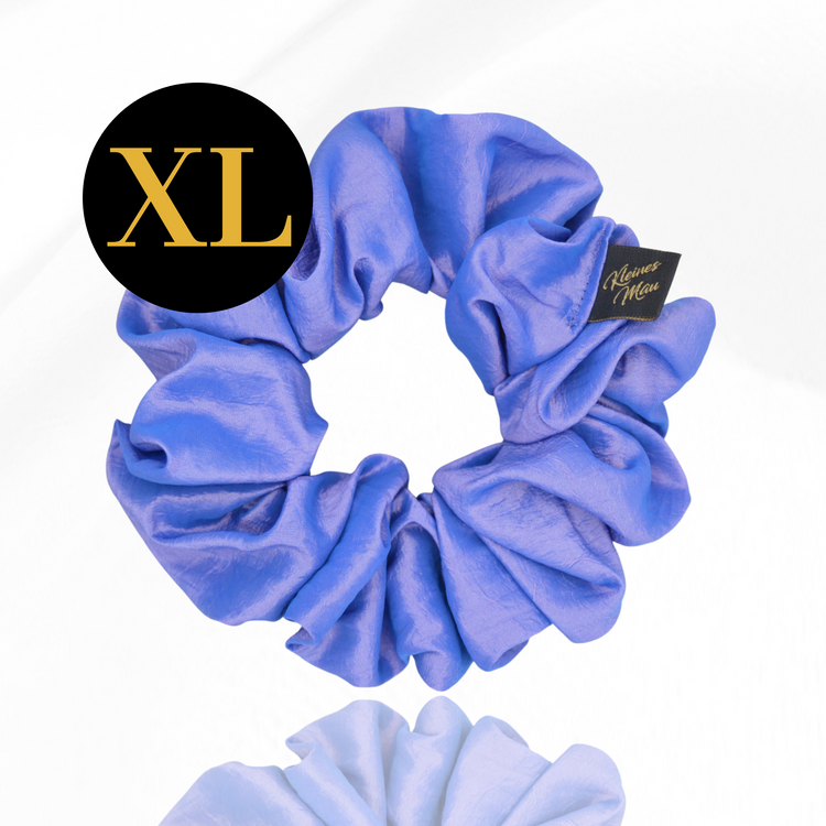 Großer voluminöser Taft Scrunchie "Magic Blue"