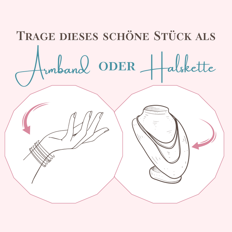 Langes Elastischen Perlen Wickelarmband "Starlet Blue"