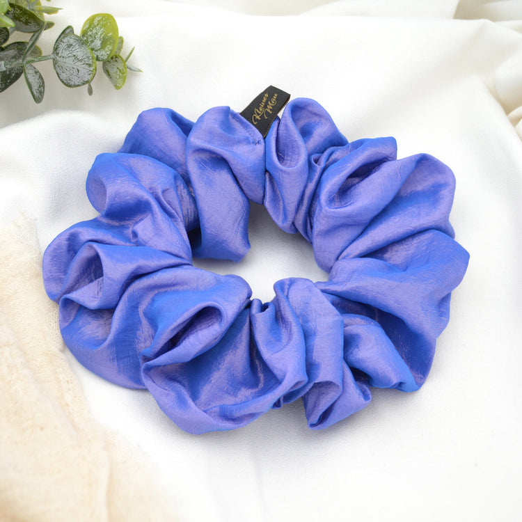 Großer voluminöser Taft Scrunchie "Magic Blue"