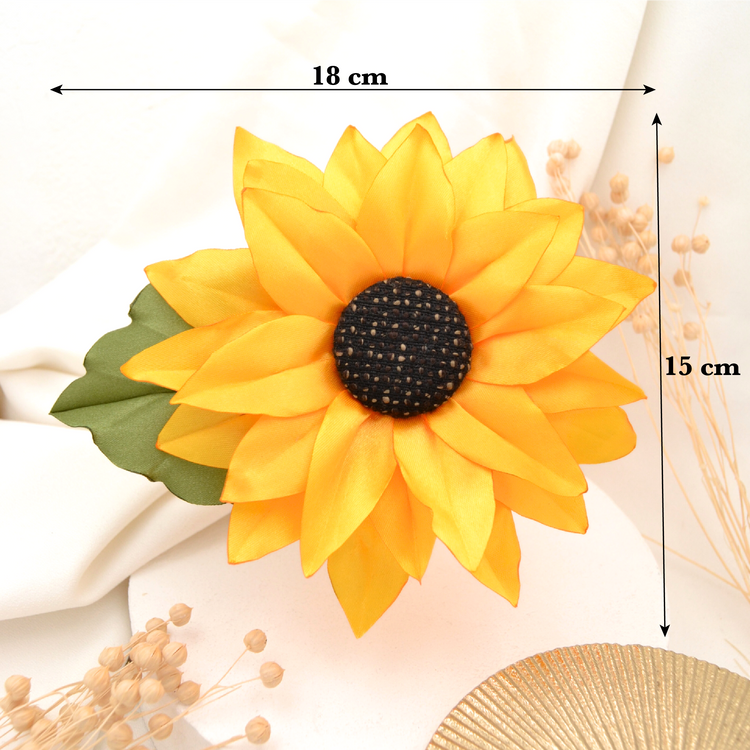Sonnenblume fürs Haar | Blumenhaarclip "Sunflower" handgefertigte Satinblüte