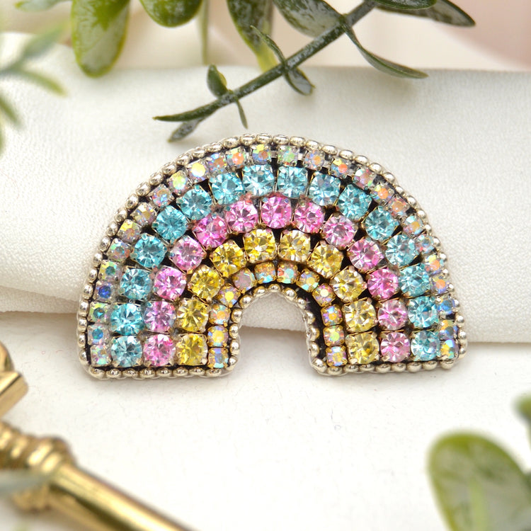 Strassbrosche "Rainbow" Regenbogenbrosche aus Strass