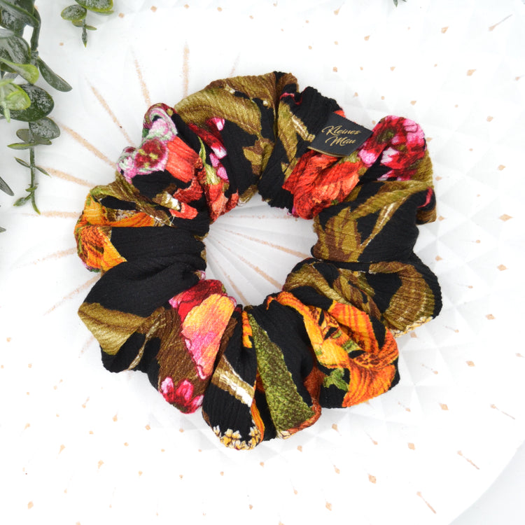 XL Scrunchie "Herbstfeuer" XL Stoff Haargummi in leuchtenden Herbstfarben