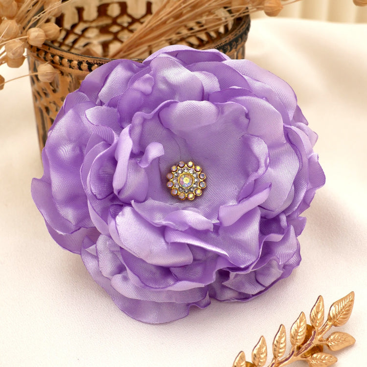 Haarclip "Lovely Lavender" mit großer Blüte aus lila Satinstoff