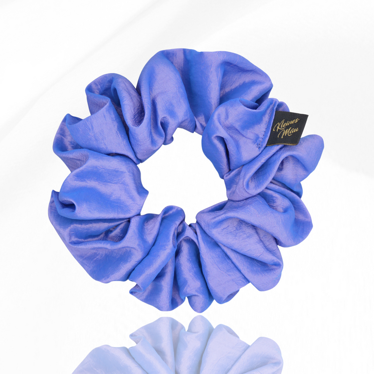 Großer voluminöser Taft Scrunchie "Magic Blue"