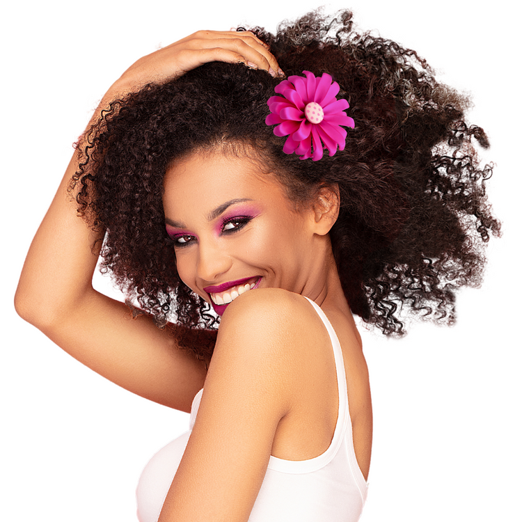 Haarclip mit pinker Gerbera aus Satin | Blütenhaarclip  "Joyful Day" in knalligem Pink