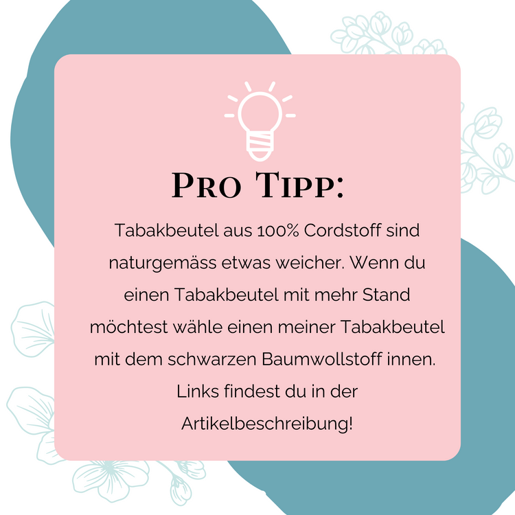 XL Tabakbeutel "Caramel" - Tabaktasche aus braunem Cord