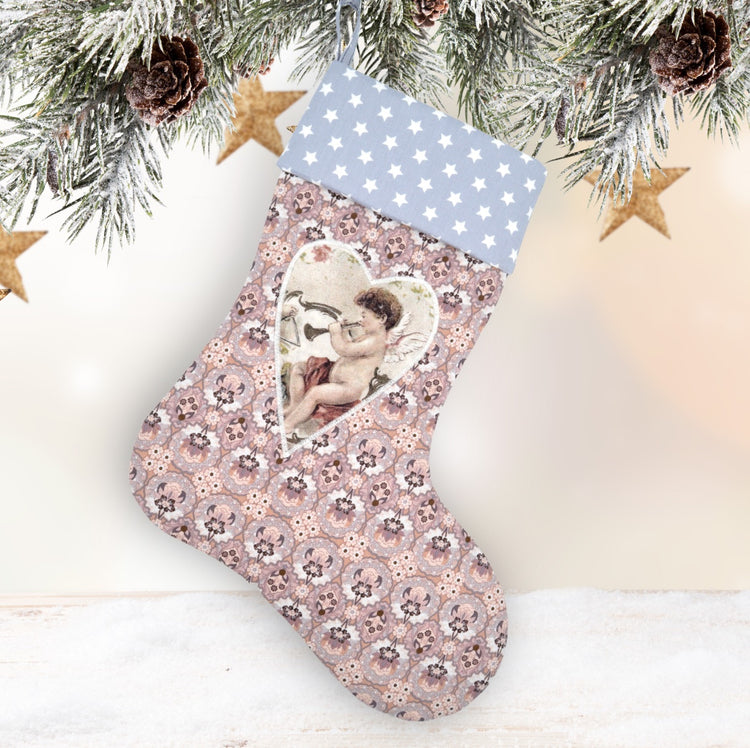 Nikolausstiefel "Angel & Flute" - Zauberhafte Weihnachtsdeko