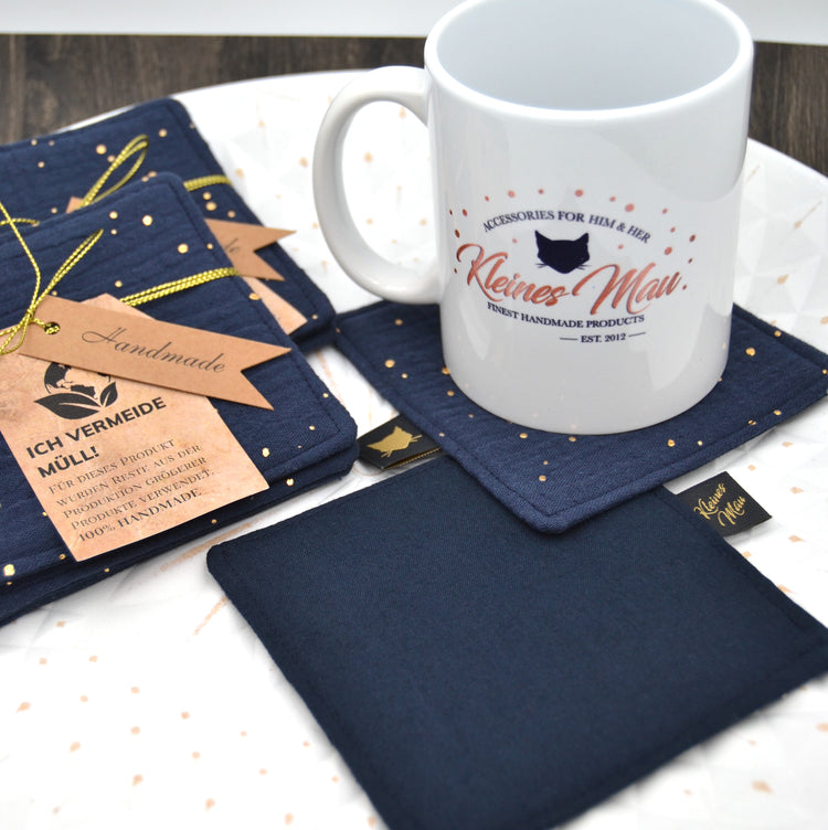 Untersetzer 4er Set Blau & Gold