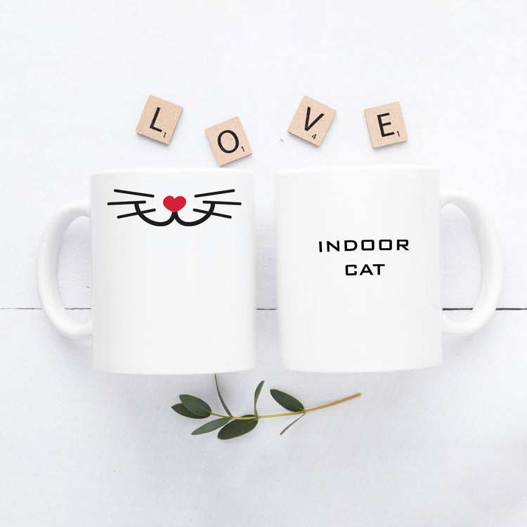 Tasse "Indoor Cat" Kaffebecher mit Schnäuzchen
