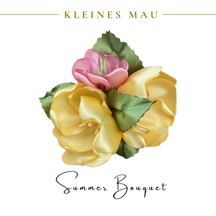 Handgefertigter Blumenhaarclip „Summer Bouquet“