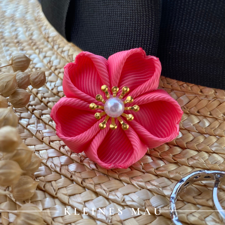 Blumenbrosche "Coral Pink"