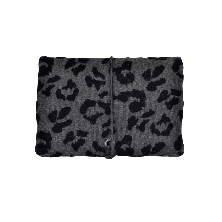 Tabakbeutel "Black Cheetah" aus schwarzen Leoparden-Stoff mit Flockdruck