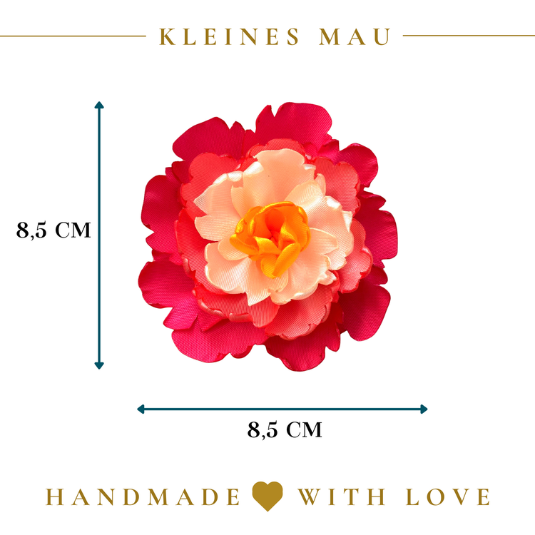 Blütenhaarclip "Sunset Bloom" – aus Satin handgefertigt