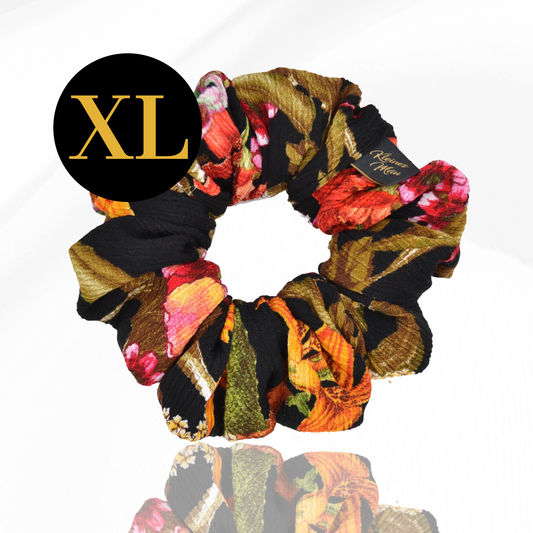 XL Scrunchie "Herbstfeuer" XL Stoff Haargummi in leuchtenden Herbstfarben