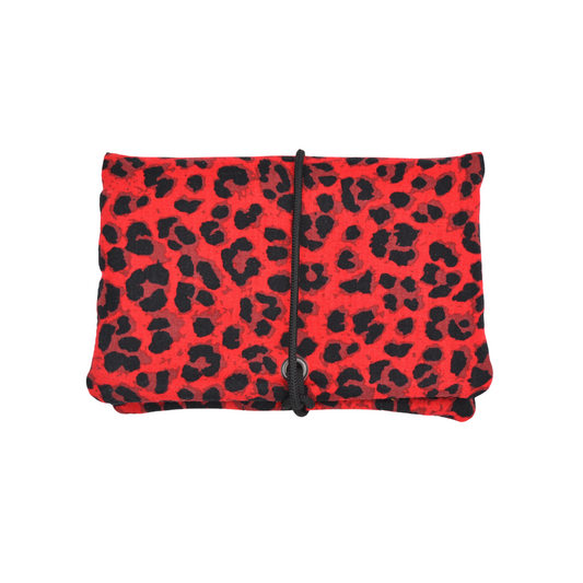 Tabaktasche mit Leo Muster Schwarz Rot