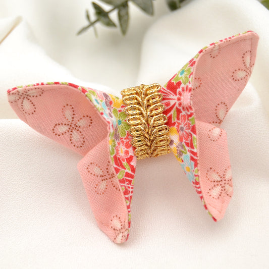 Origami Brosche Schmetterlings aus süßen retro Stoffen