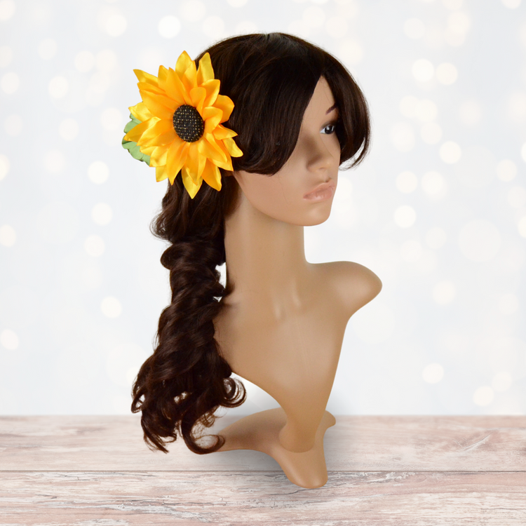 Sonnenblume fürs Haar | Blumenhaarclip "Sunflower" handgefertigte Satinblüte