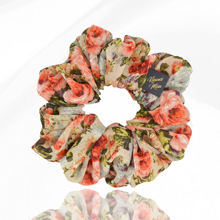 XL Scrunchie mit Blumenmuster bunt