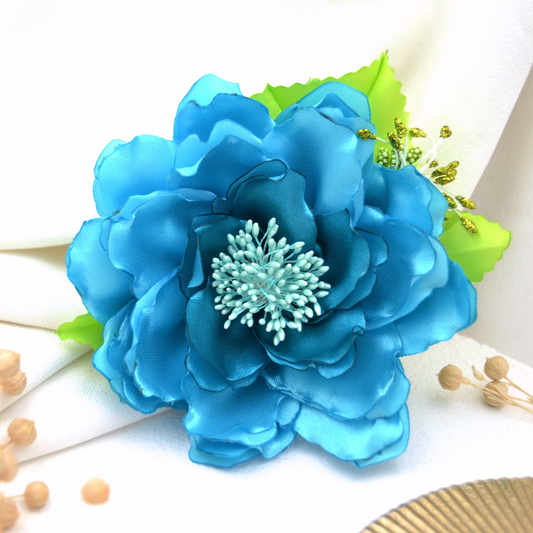 Tropische Blüte fürs Haar in sommerlichem Türkis | Blumenhaarclip "Splish Splash"