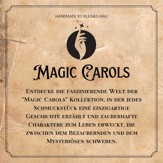 Perlen Brosche "Apple Carol" Perlenbestickte Brosche mit Fransen Dschungel Magic Carols Collection