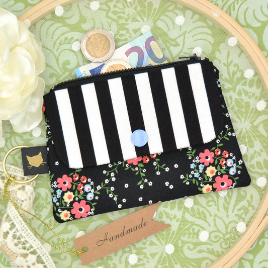 Kleiner Geldbeutel "Blossoms & Stripes"