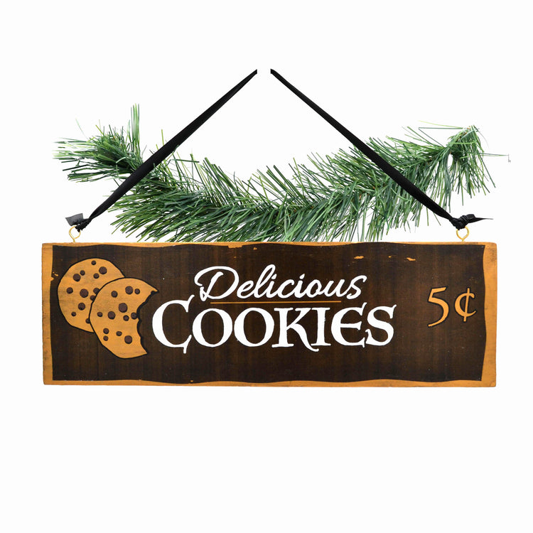 Deko Schild für die Küche  "Delicious Cookies" - handbemaltes Türschild in Vintage Optik